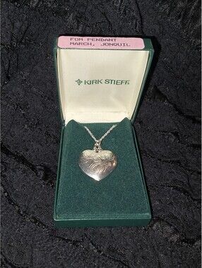 The Kirk Stieff co Jonquil March pewter necklace and pendant